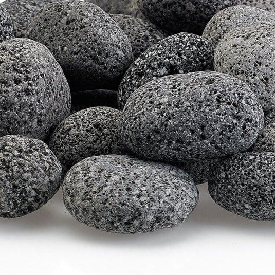 American Fire Products small gray lava stone 1/2 to 1 inch volcanic fire pit media for gas fire features indoor and outdoor use