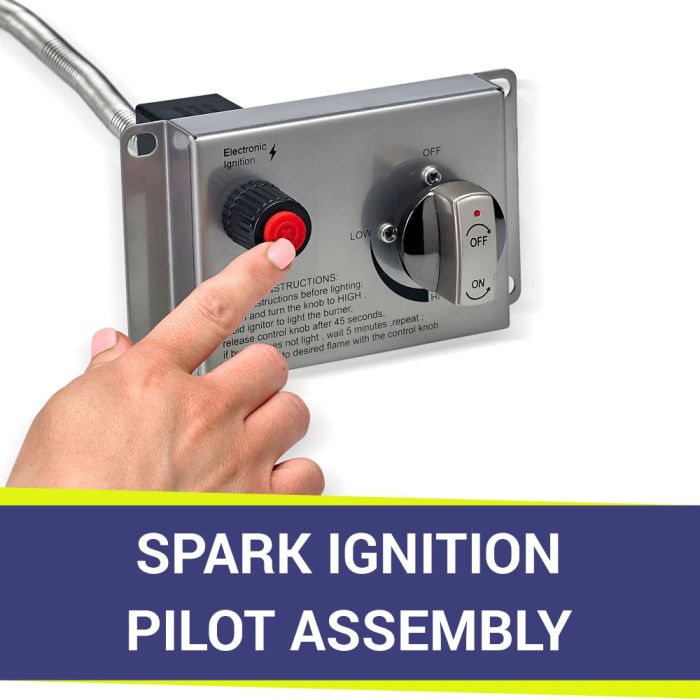 Load image into Gallery viewer, American Fire Products spark ignition pilot assembly for outdoor fire pit burner systems showing ignition component and pilot assembly unit

