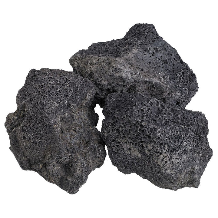American Fire Products XXL Black Lava Rock 3 to 6 inch top layer for fire pits, fireplaces, and outdoor fire features