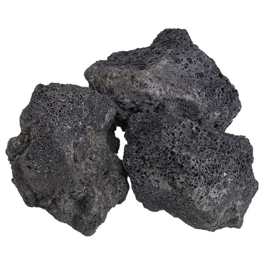 American Fire Products XXL Black Lava Rock 3 to 6 inch top layer for fire pits, fireplaces, and outdoor fire features