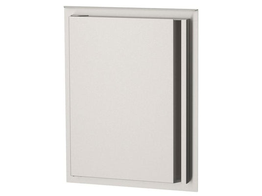 AOG 14-inch vertical left hinged stainless steel access door with double wall construction for outdoor kitchen islands