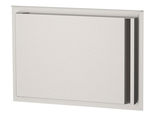 AOG 20-inch left hinged horizontal stainless steel access door with double wall construction for outdoor kitchen islands