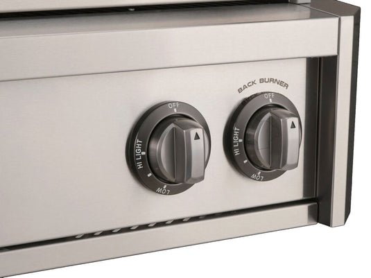 AOG L-Series 24 inch 2 burner built-in gas grill with rear infrared burner, rotisserie kit and LED lights