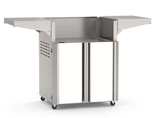 American Outdoor Grill AOG L-Series 24-inch 2-burner freestanding gas grill with white accent panels, rear infrared burner, rotisserie kit, internal halogen lights and multi-color LED lighting