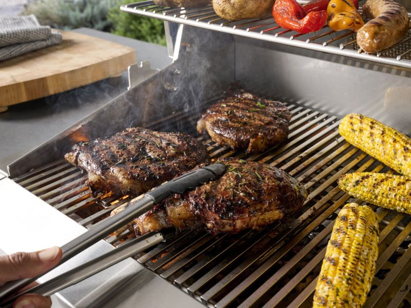 Load image into Gallery viewer, AOG L-Series 30 inch 3 burner built-in gas grill with rear infrared burner, rotisserie kit and LED lights
