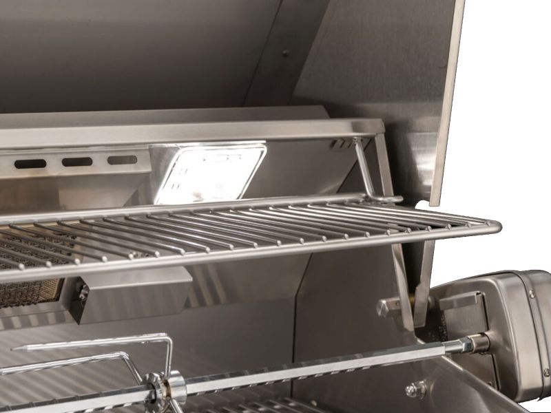 Load image into Gallery viewer, AOG L-Series 30 inch 3 burner built-in gas grill with rear infrared burner, rotisserie kit and LED lights
