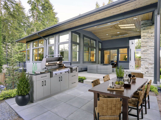 AOG L-Series 36 inch 3 burner built-in gas grill with rear infrared burner, rotisserie kit and LED lights