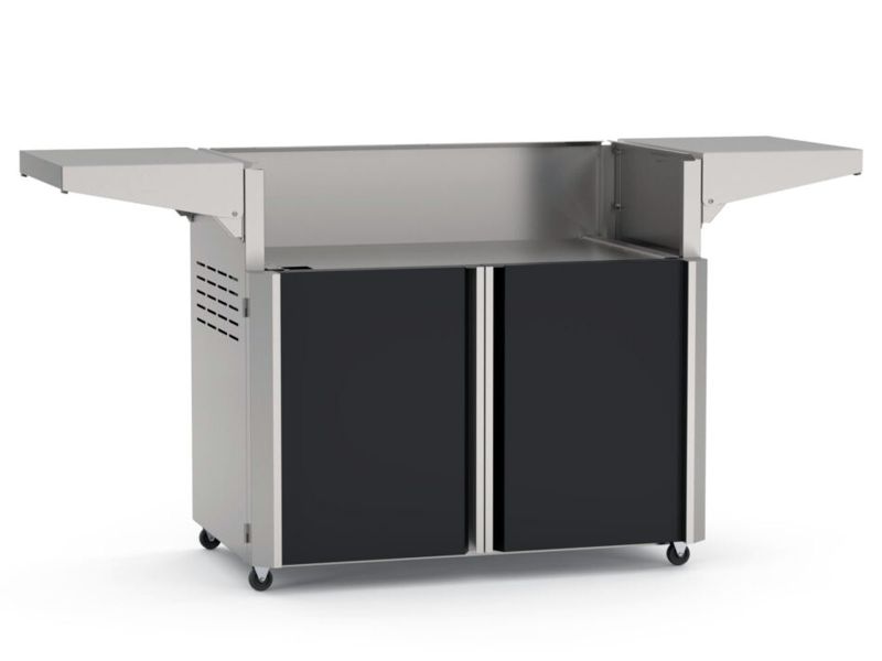 Load image into Gallery viewer, American Outdoor Grill AOG T-Series 36-inch 3-burner freestanding gas grill with black accent panels, cart, side shelves and analog thermometer
