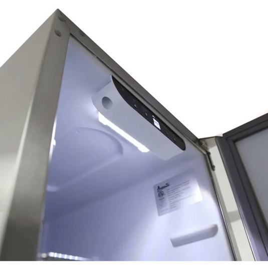 Avanti 15-inch indoor outdoor refrigerator in stainless steel