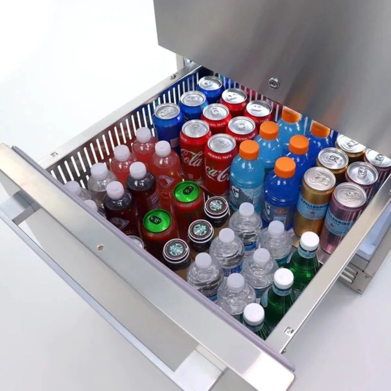 Load image into Gallery viewer, Avanti 24-inch indoor outdoor double drawer refrigerator in stainless steel
