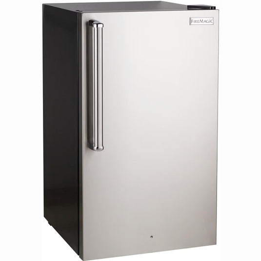 Fire Magic 20-Inch 4.0 Cu. Ft. Premium Right Hinge Compact Refrigerator - Stainless Steel Door / Black Cabinet