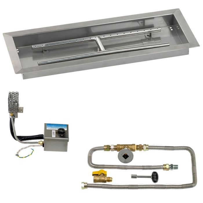 Load image into Gallery viewer, 24&quot; x 8&quot; Rectangular Stainless Steel Drop-In Pan with S.I.T. System - Natural Gas
