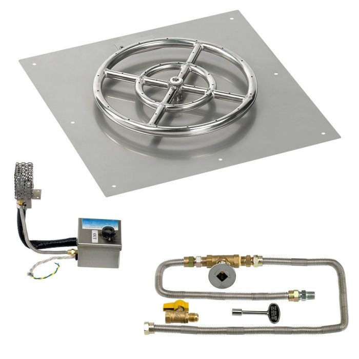 Load image into Gallery viewer, 18&quot; Square Stainless Steel Flat Pan with S.I.T. System (12&quot; Ring) - Natural Gas
