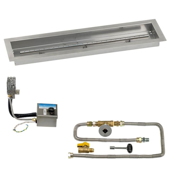 Load image into Gallery viewer, 30&quot; x 6&quot; Stainless Steel Linear Channel Drop-In Pan with S.I.T. System - Natural Gas
