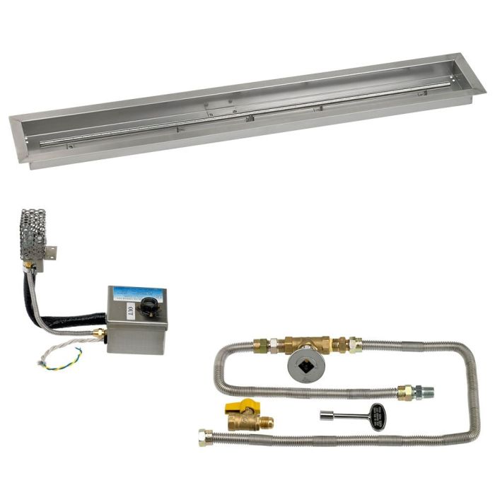 Load image into Gallery viewer, 48&quot; x 6&quot; Stainless Steel Linear Channel Drop-In Pan with S.I.T. System - Natural Gas
