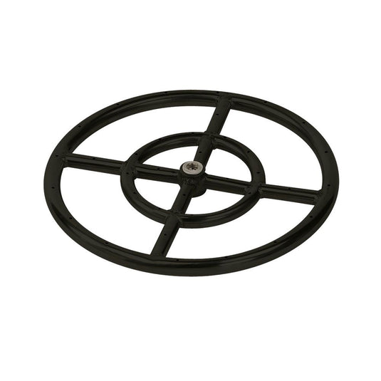 12” Double-Ring Black Steel Burner with a 1/2“ Inlet