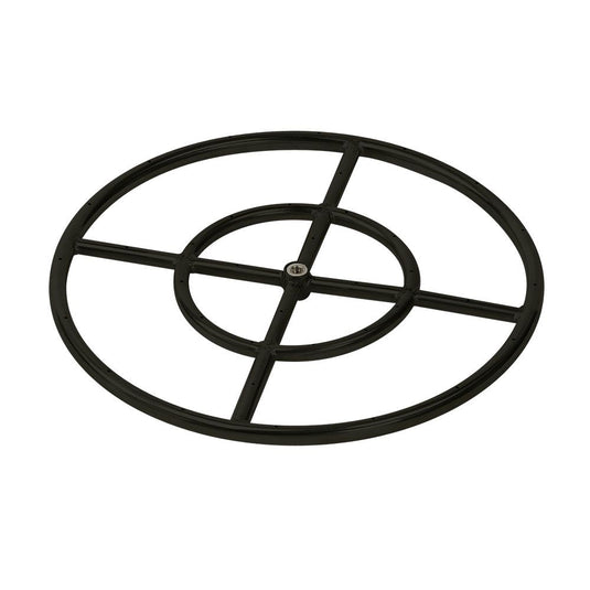 18” Double-Ring Black Steel Burner with a 1/2" Inlet