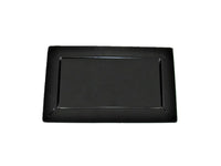 Black fireplace ash dump door shown closed