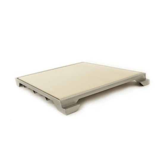 Blaze 15-Inch Ceramic Pizza Stone with Stainless Steel Tray for Professional LUX Gas Grills