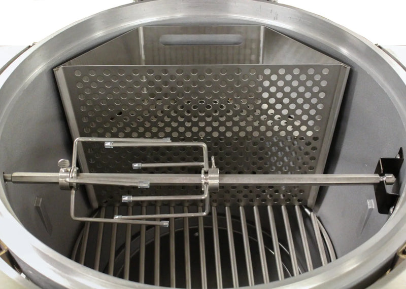 Load image into Gallery viewer, Blaze Easy Light Indirect Cooking System with Moisture Enhancing Pan for Blaze Kamado grills, stainless steel charcoal basket and drip pan accessory
