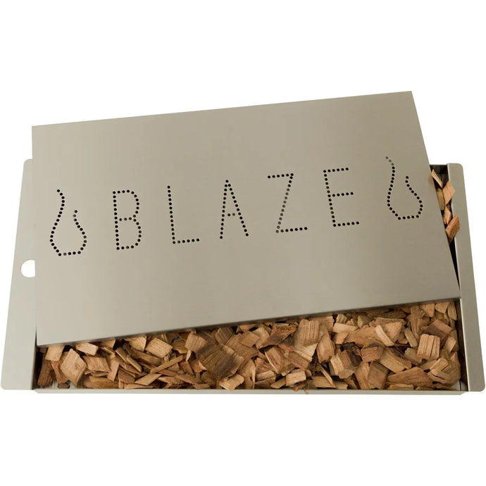 Blaze Extra Large Stainless Steel Smoker Box designed for Professional LUX Gas Grills, durable 304 stainless steel construction