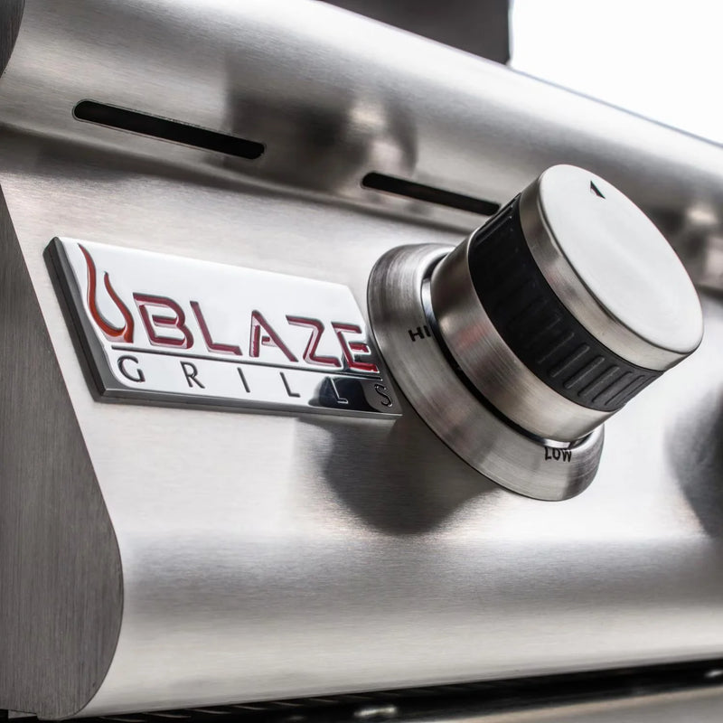 Load image into Gallery viewer, Close-up of a Blaze Grill control knob with the Blaze Grill logo.
