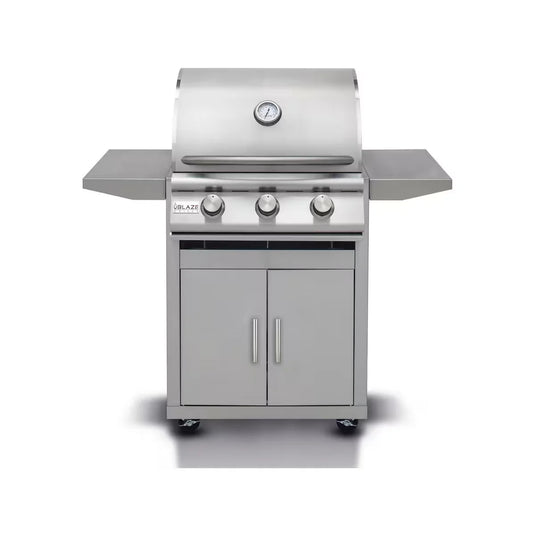 Blaze LBM 25-Inch 3-Burner Freestanding Gas Grill in Stainless Steel with Cart
