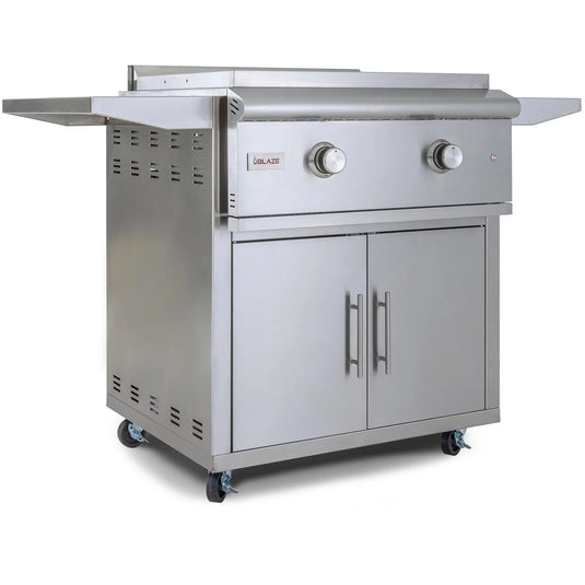 Blaze LTE 30-Inch Natural Gas Griddle with upgraded cart and LED control knob lights