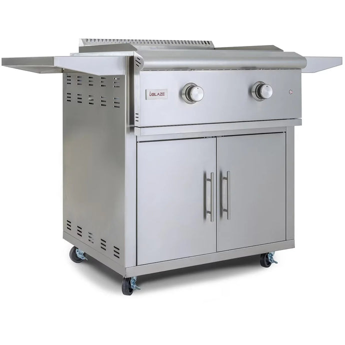 Blaze LTE 30-Inch Natural Gas Griddle with upgraded cart and LED control knob lights