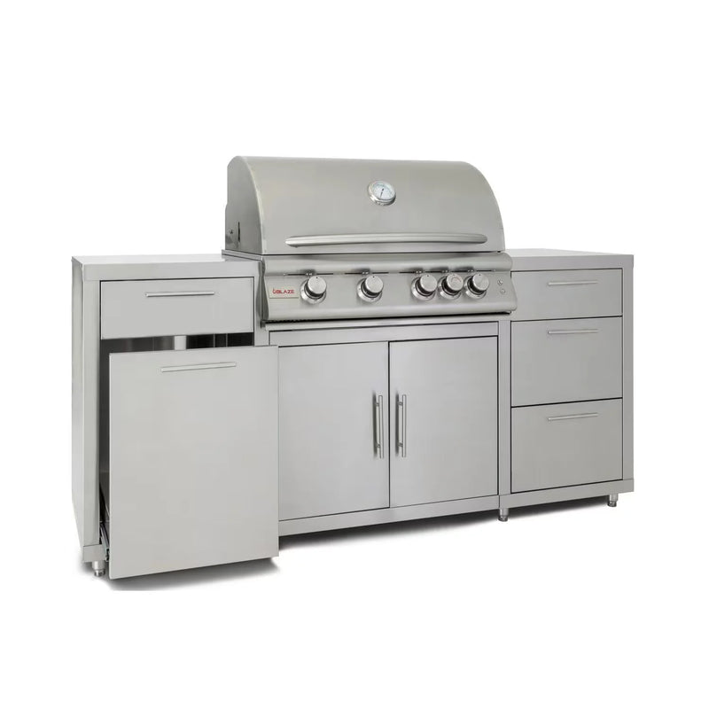 Load image into Gallery viewer, Blaze LTE 32-inch stainless steel gas grill island center with storage drawers and double doors
