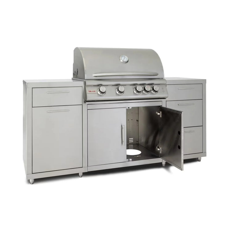 Load image into Gallery viewer, Blaze LTE 32-inch stainless steel gas grill island center with storage drawers and double doors
