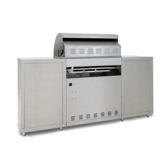 Blaze LTE 32-inch stainless steel gas grill island center with storage drawers and double doors
