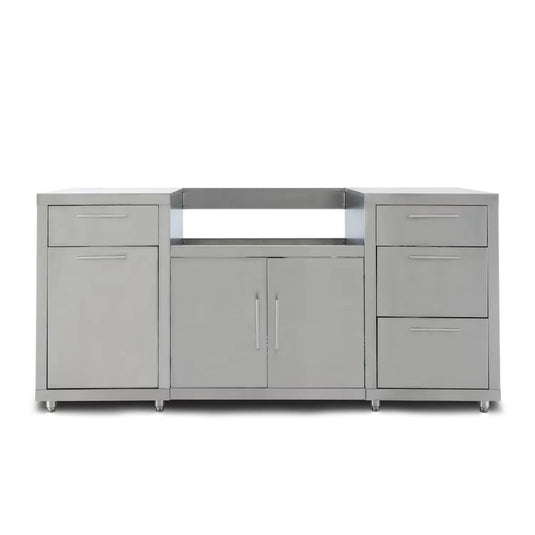 Blaze LTE 32-inch stainless steel gas grill island center with storage drawers and double doors