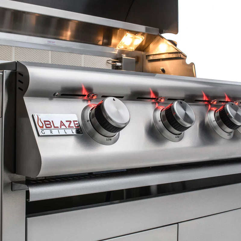 Load image into Gallery viewer, Blaze LTE 32-inch stainless steel gas grill island center with storage drawers and double doors

