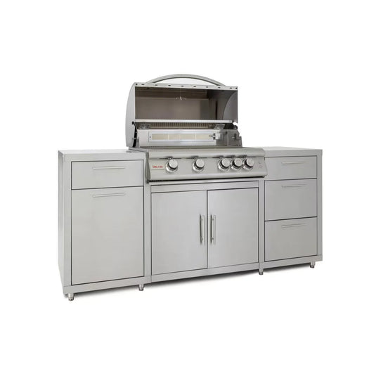 Blaze LTE 32-inch stainless steel gas grill island center with storage drawers and double doors