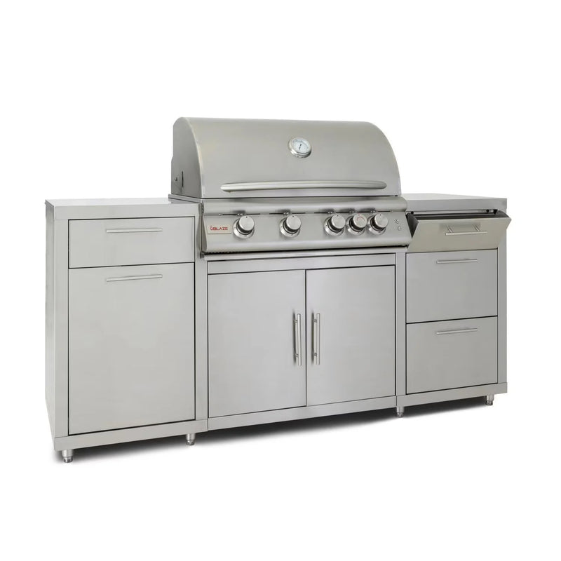 Load image into Gallery viewer, Blaze LTE 32-inch stainless steel gas grill island center with storage drawers and double doors
