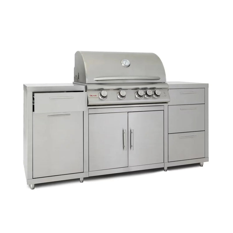 Load image into Gallery viewer, Blaze LTE 32-inch stainless steel gas grill island center with storage drawers and double doors
