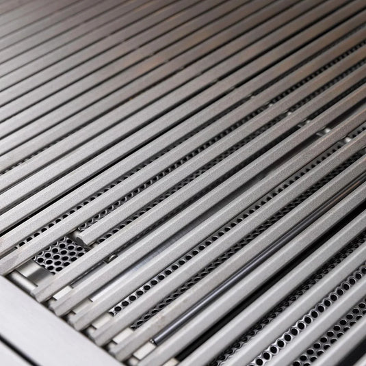 Blaze LTE+ 40-inch 5-burner built-in gas grill with lift-assist hood and rear infrared burner, stainless steel finish