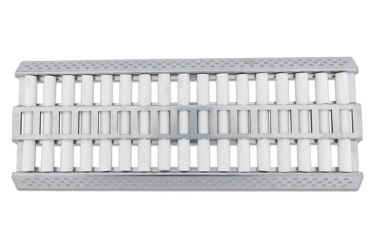  Blaze LTE ceramic flame tamer with 304 stainless steel tray and white ceramic rods for even heat distribution in gas grills