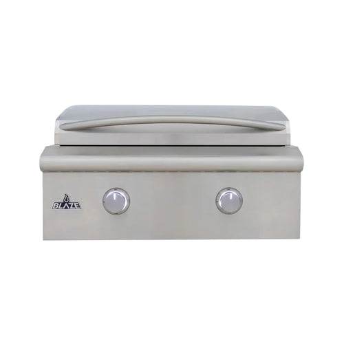 Blaze LTE+ 30-Inch built-in propane gas griddle with lift-assist hood, stainless steel outdoor cooking appliance