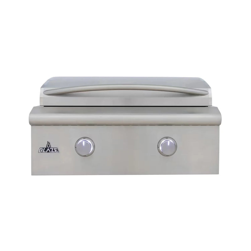 Load image into Gallery viewer, Blaze LTE+ 30-Inch built-in propane gas griddle with lift-assist hood, stainless steel outdoor cooking appliance
