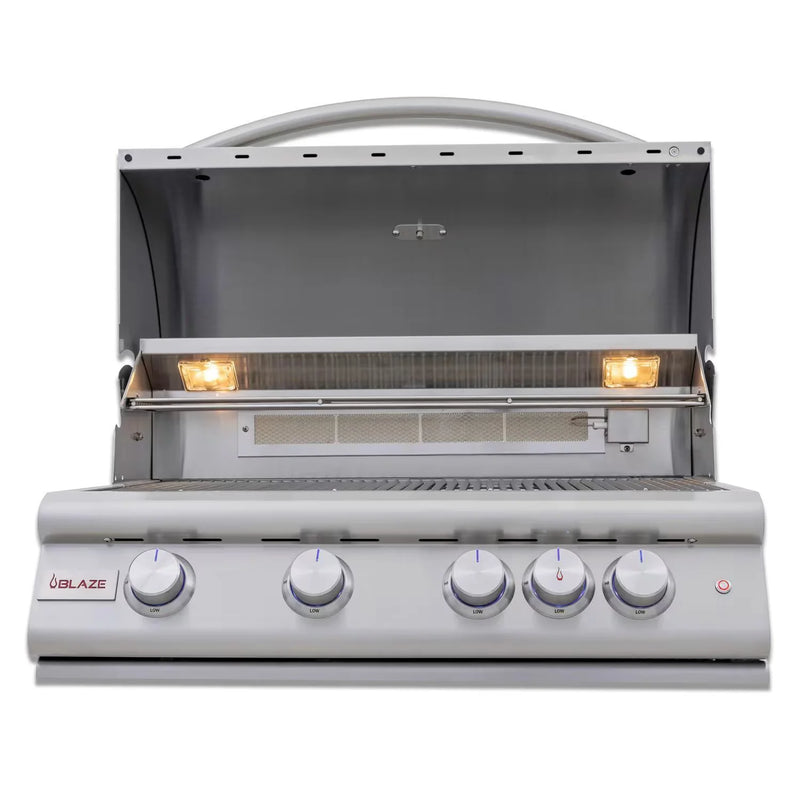 Load image into Gallery viewer, Blaze LTE+ 32-Inch 4-Burner Built-In Gas Grill with Lift-Assist Hood &amp; Rear Infrared Burner
