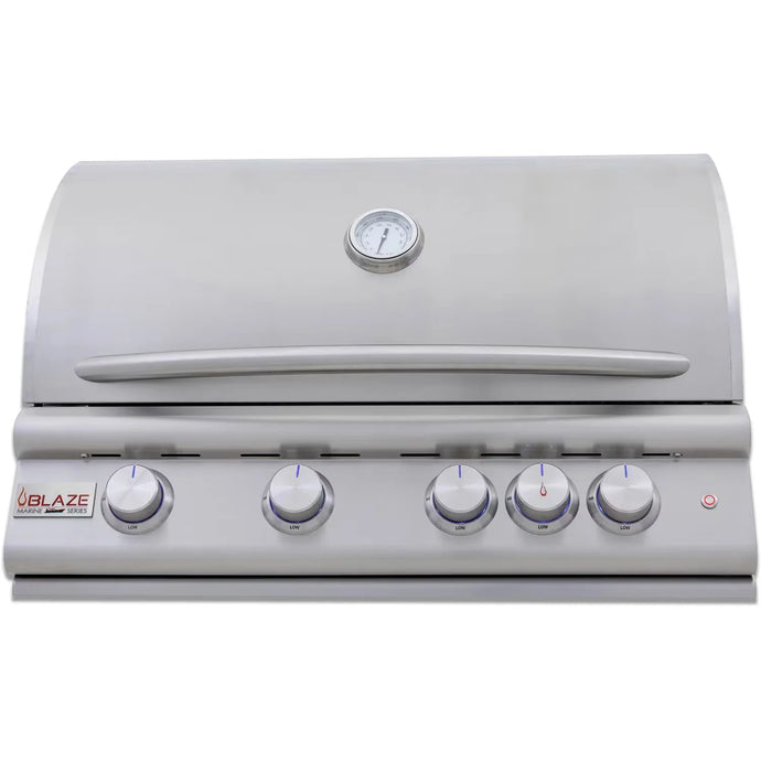 Blaze LTE+ Marine Grade 32-Inch 4-Burner Built-In Gas Grill with Lift-Assist Hood and Rear Infrared Burner