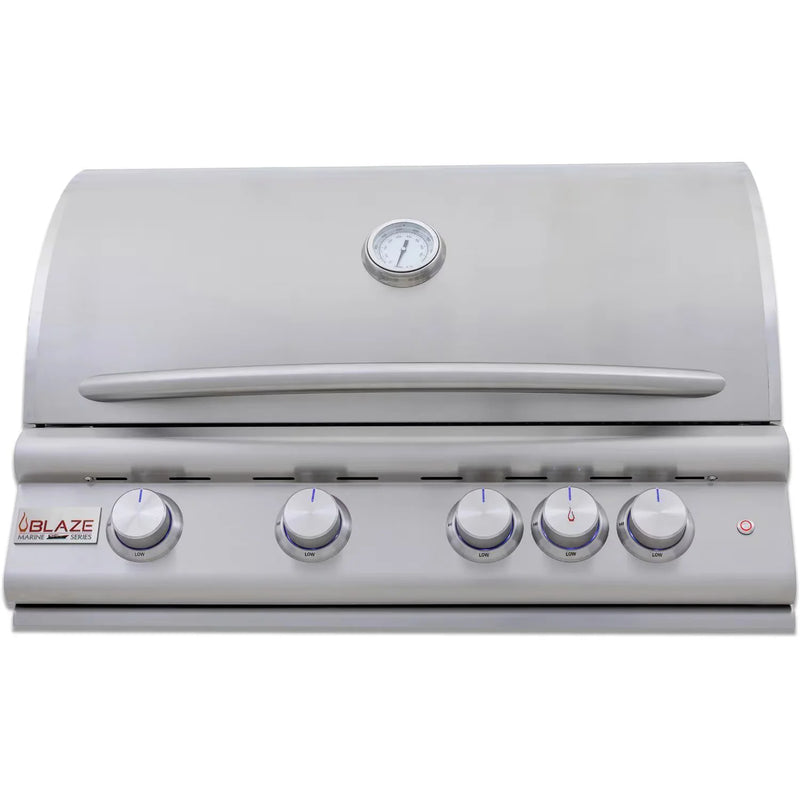 Load image into Gallery viewer, Blaze LTE+ Marine Grade 32-Inch 4-Burner Built-In Gas Grill with Lift-Assist Hood and Rear Infrared Burner
