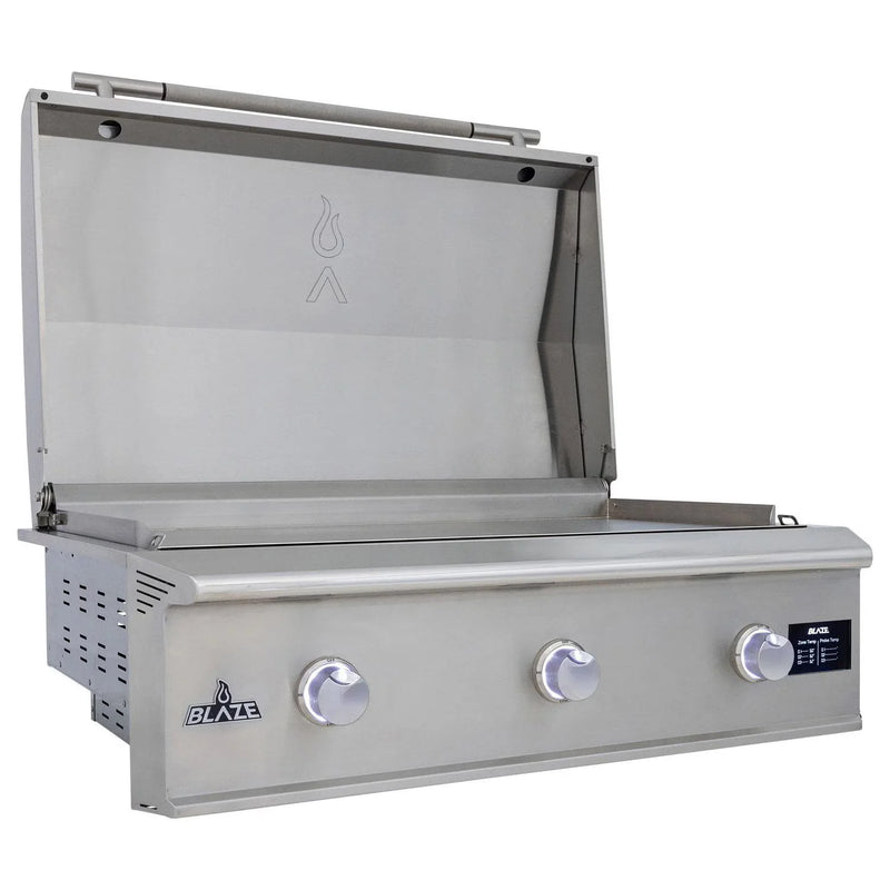 Load image into Gallery viewer, Blaze LTE PRO 40-Inch built-in gas griddle with digital temperature screen and lift-assist lid in stainless steel
