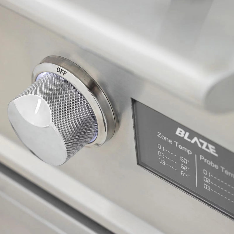 Load image into Gallery viewer, Blaze LTE PRO 40-inch gas griddle with digital temperature screen, lift-assist lid, and three burners, available in propane and natural gas
