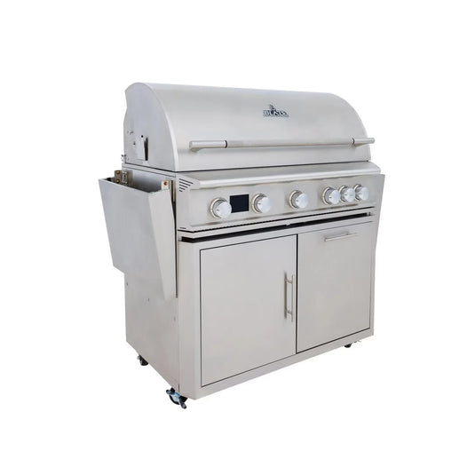 Blaze LTE+ 30-inch gas griddle with dual burners and lift-assist hood, available in propane and natural gas