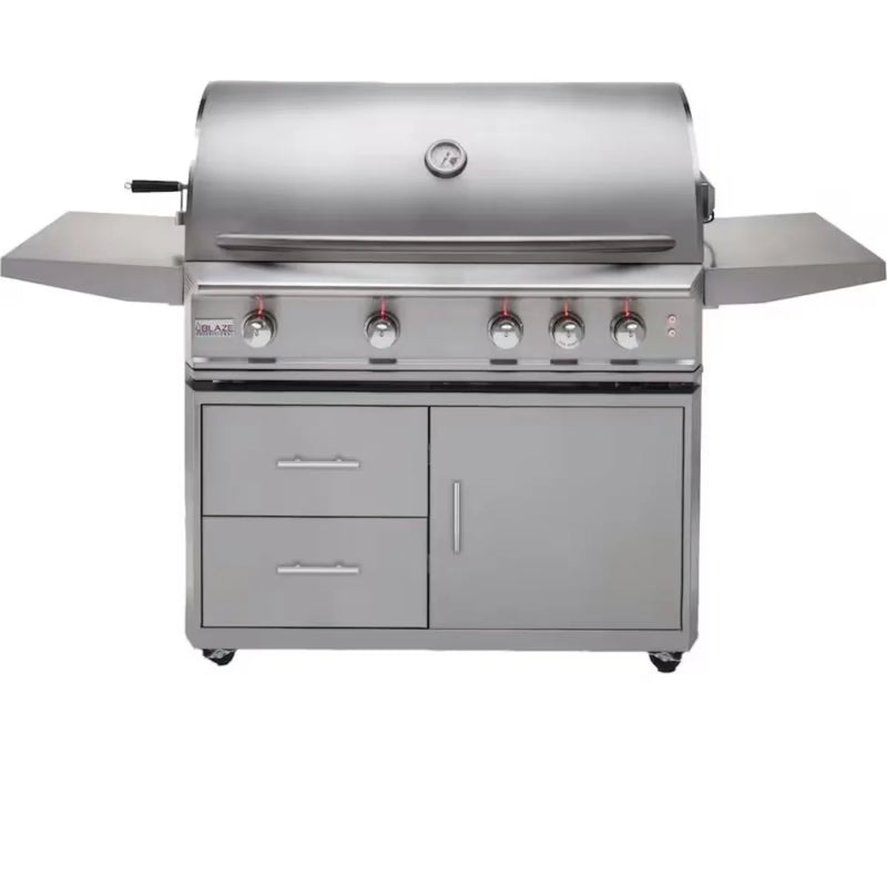 Load image into Gallery viewer, Blaze Professional LUX 44-Inch 4-Burner Gas Grill with Rear Infrared Burner – Premium 304 stainless steel freestanding grill for natural gas or propane
