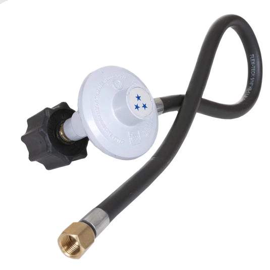 Blaze propane low pressure hose and regulator with connector for gas grills and outdoor appliances, black vinyl construction