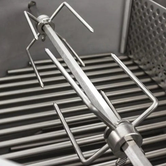 Blaze Rotisserie Kit for Kamado Grill – Stainless steel kit with motor, spit rod, and forks for Blaze Kamado grills